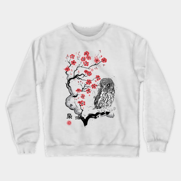 Fukurō sumi-e Crewneck Sweatshirt by DrMonekers